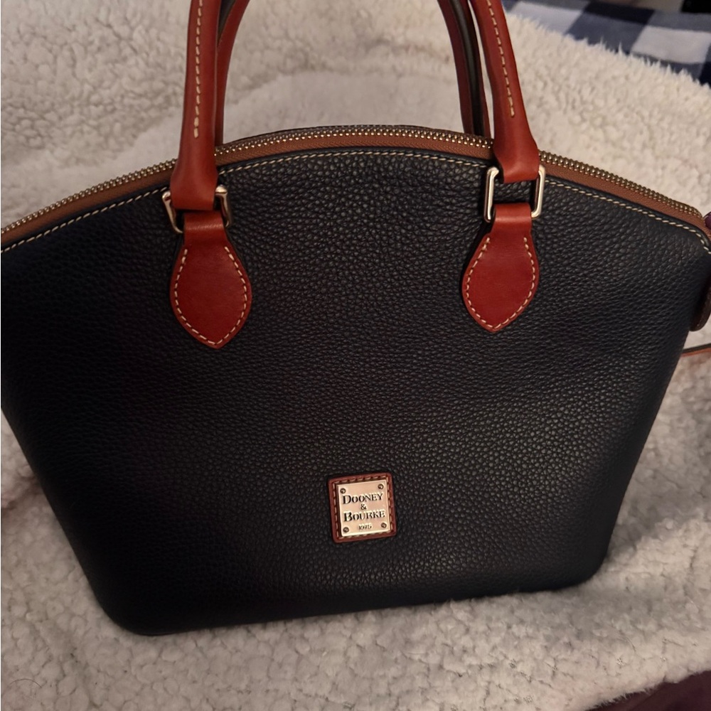 Dooney & Bourke Navy and Tan Satchel and Clutch Wallet